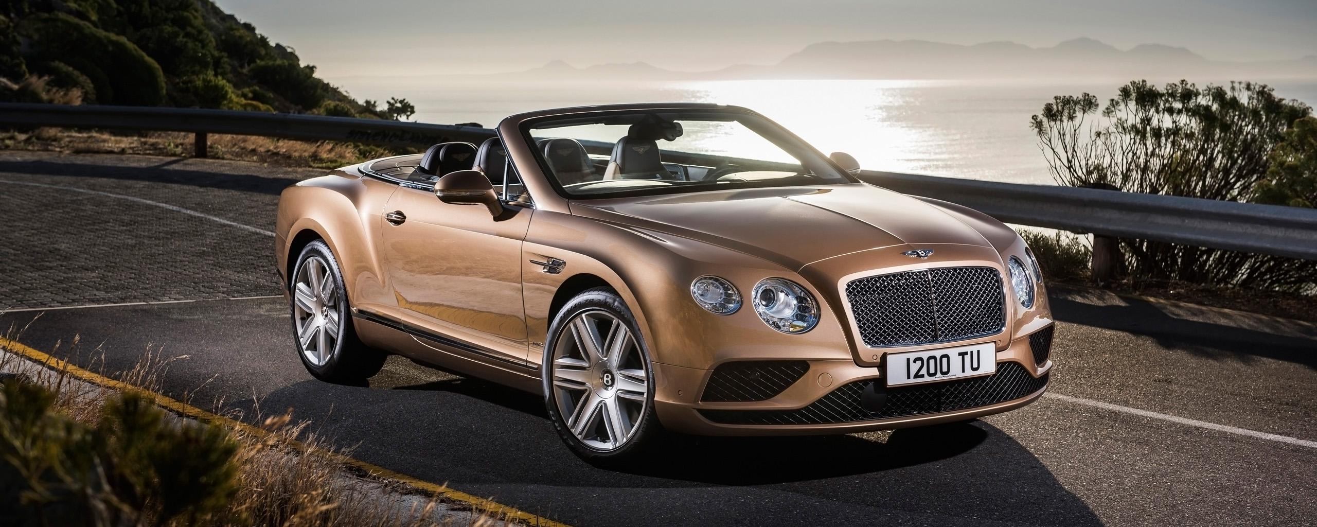 Download Wallpaper 2560x1024 Bentley continental gt convertible 2015