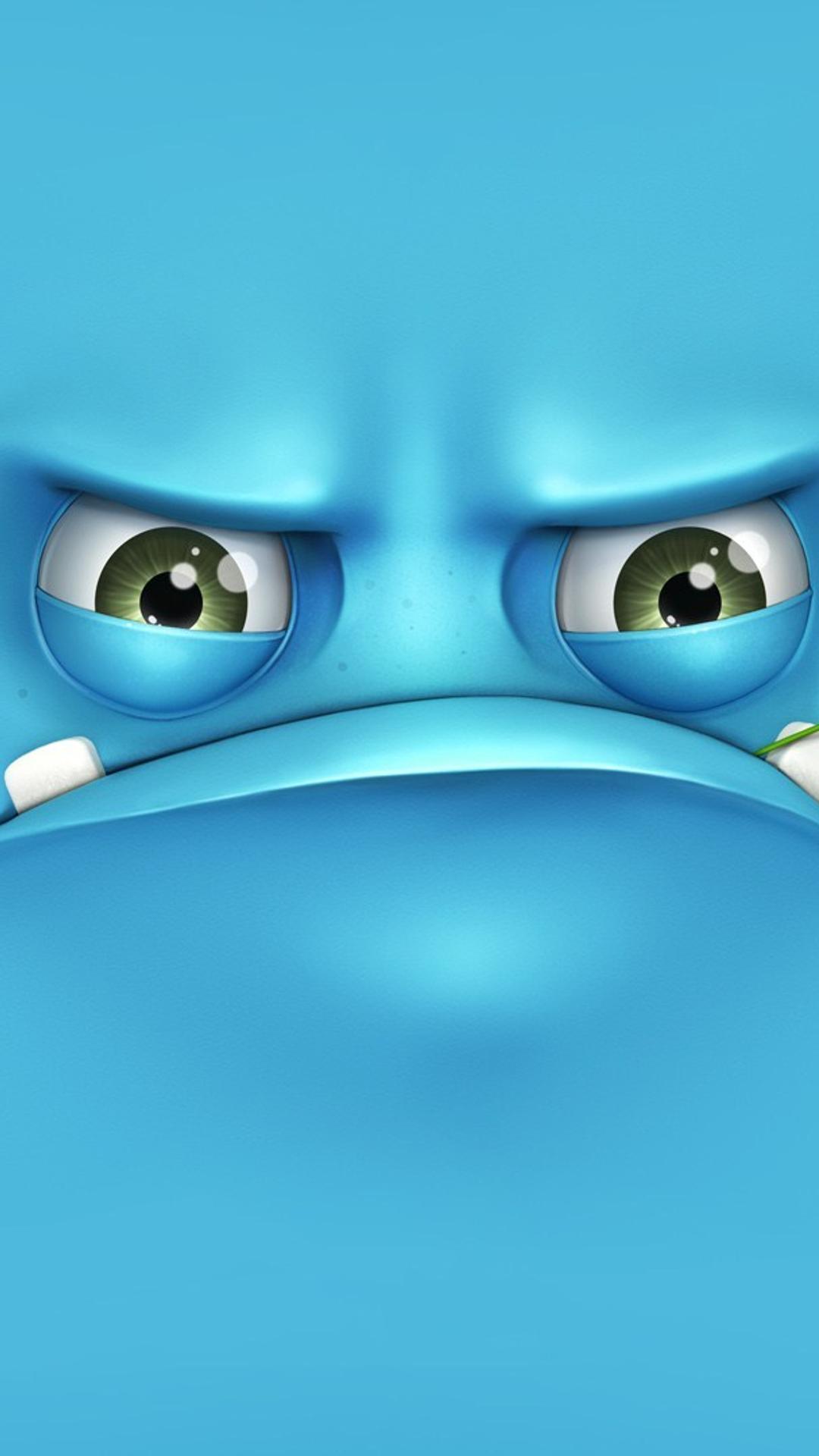 Funny Blue Monster 3D Wallpaper Wallpaper Download 1080x1920