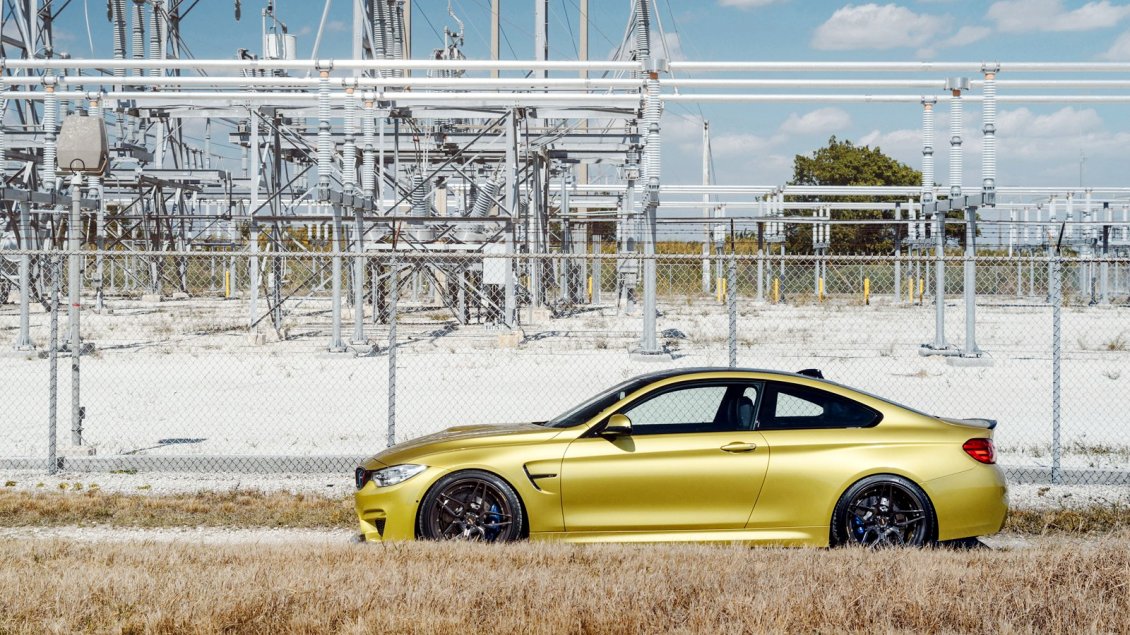 Download Wallpaper BMW M4 gold 2014 M Power