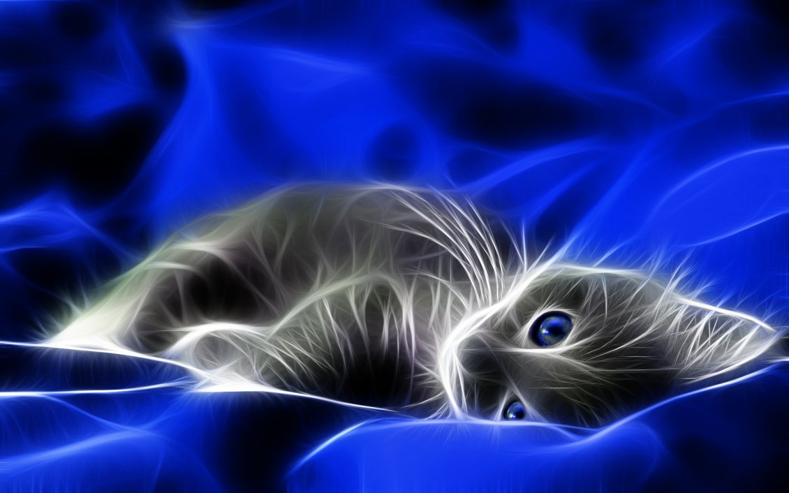 Download Wallpaper 3D digital art - sweet little cat