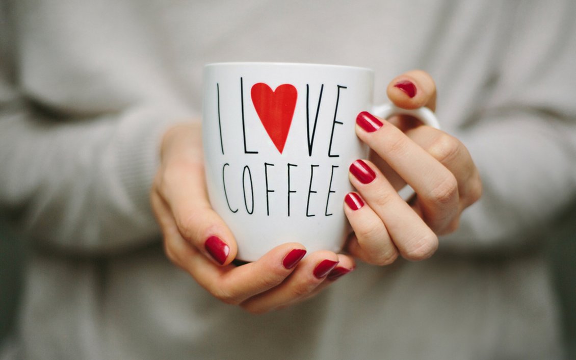 Download Wallpaper White I love coffee cup