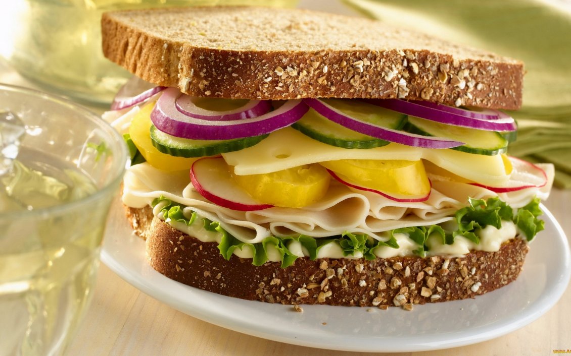 Download Wallpaper Sandwich made ​​only of vegetable and cheese