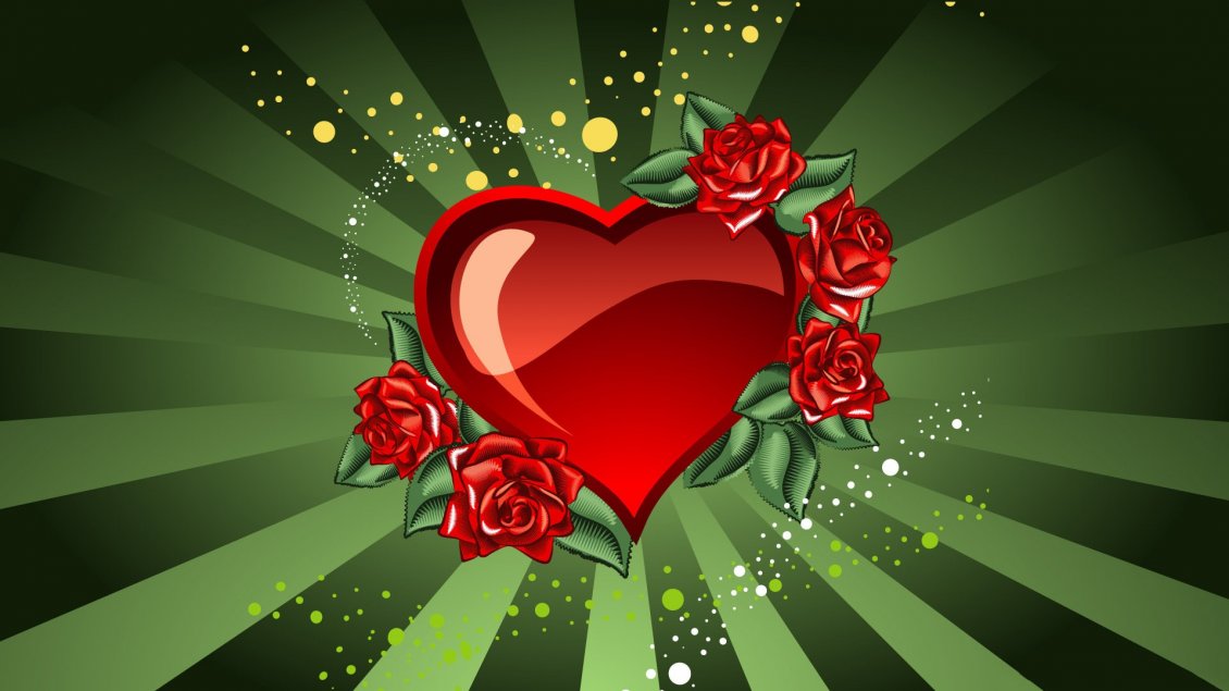 Download Wallpaper Heart and red rose - Love wallpaper