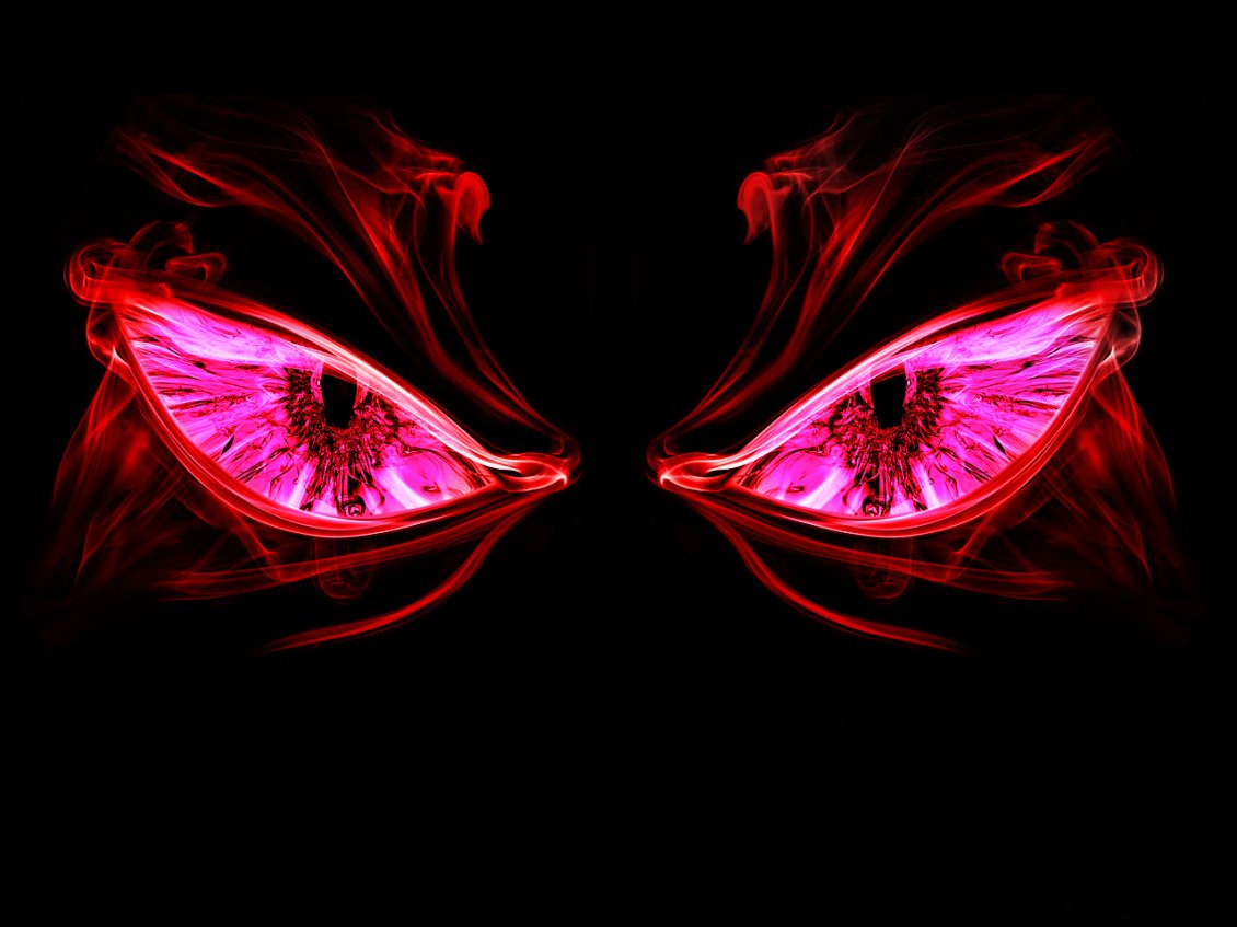 Download Wallpaper Two scary red eyes in the night