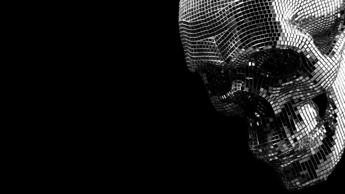 Download Wallpaper Skull made ​​from small pieces of mirror