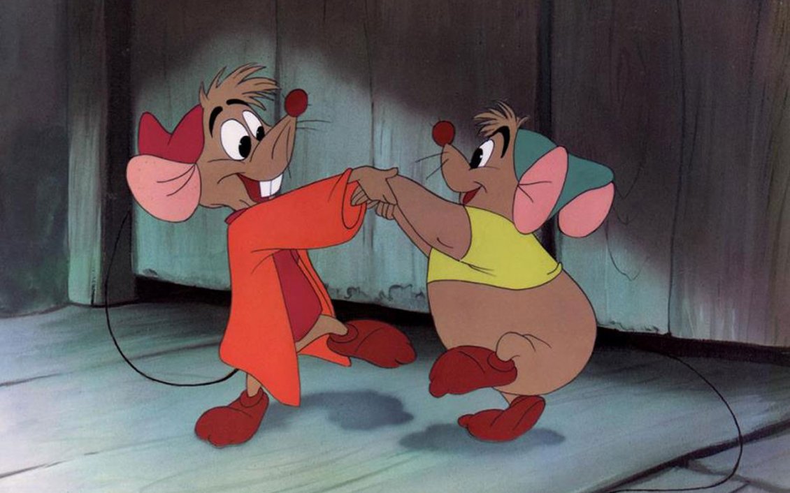 Download Wallpaper Dancing happy mice in the Cinderella movie
