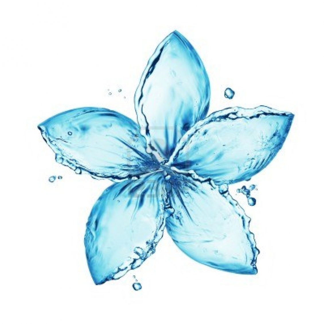 Download Wallpaper Awesome blue flower made of water