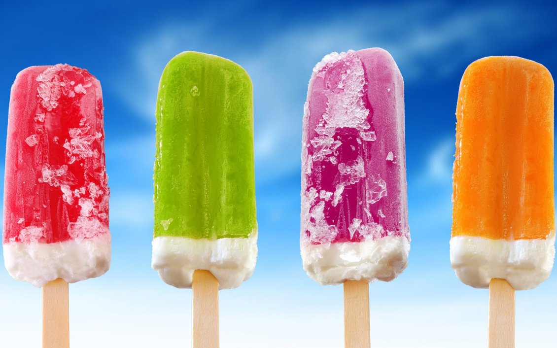 Download Wallpaper Four ice creams in different colors for a hot day