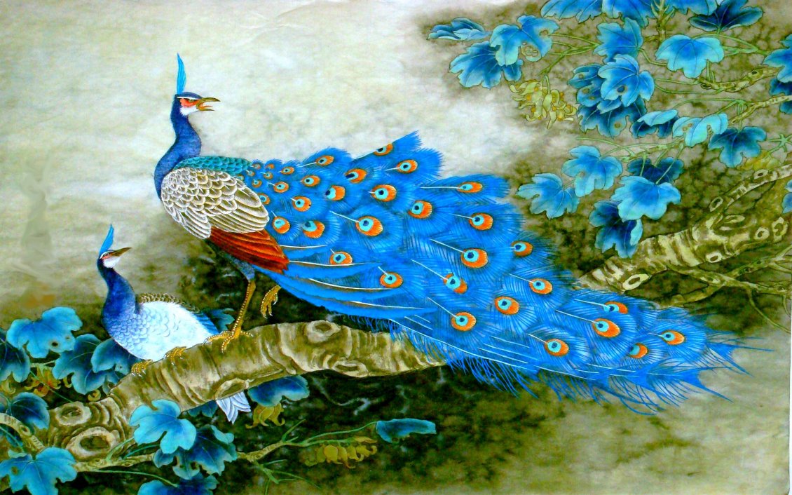 Download Wallpaper An awesome blue peacock - Artistic wallpaper