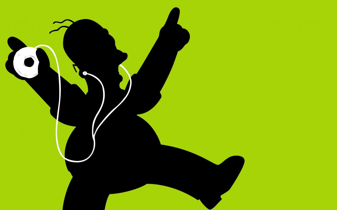 Download Wallpaper A happy man listening to music on headphones