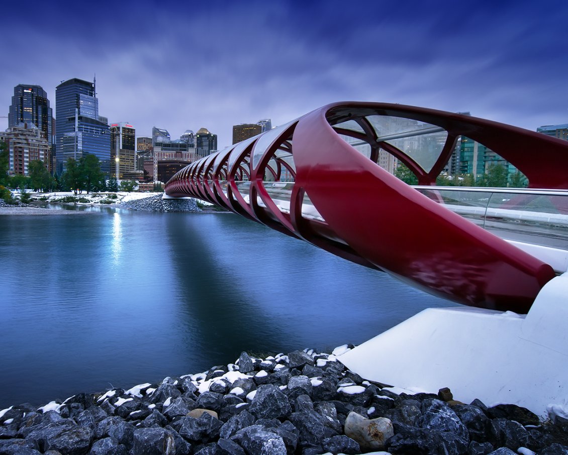 Download Wallpaper Peace Bridge from Calgary, Canada - The beautifully designed