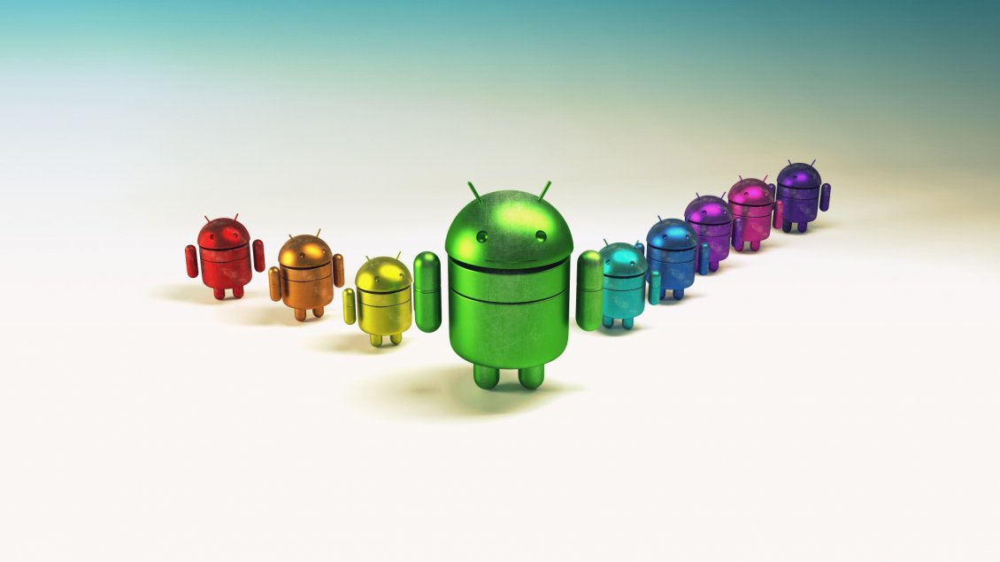Download Wallpaper A team of android in different colors