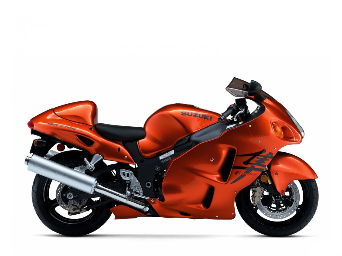 Download Wallpaper Orange Suzuki GSX 1300 R Hayabusa Motorcycle