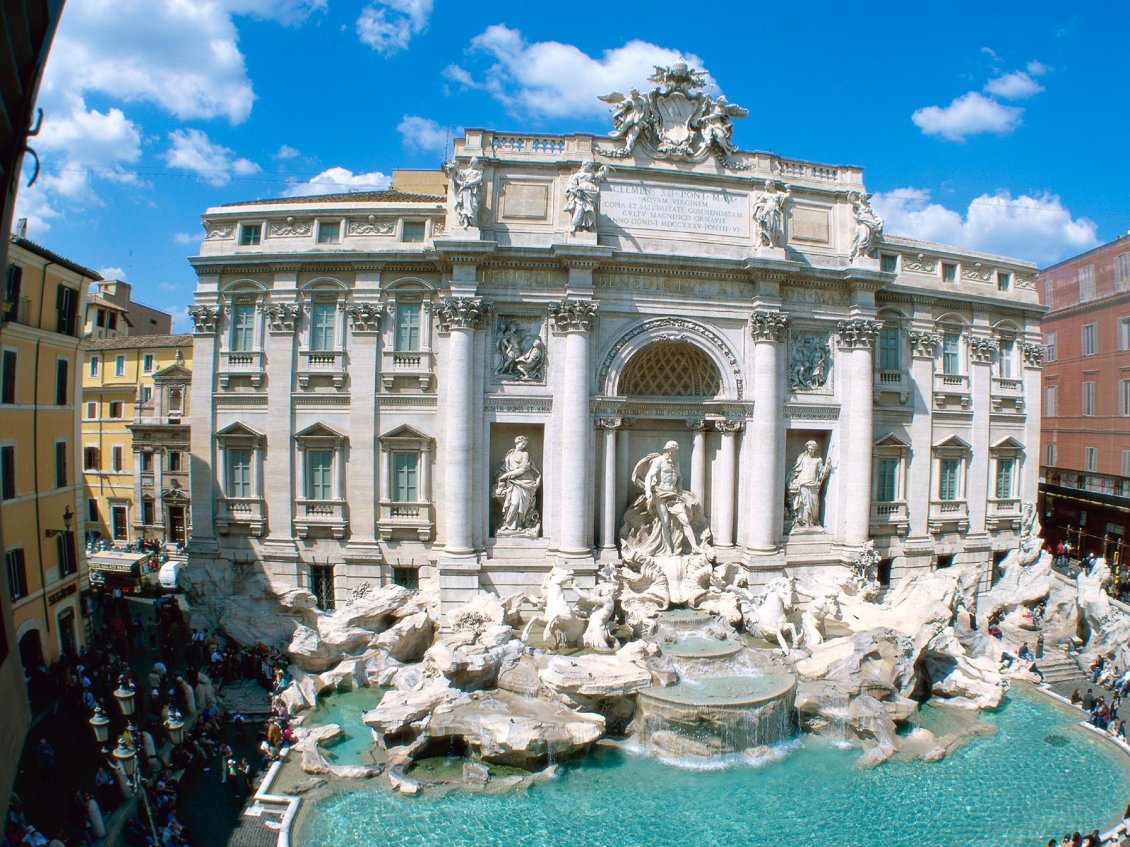 Download Wallpaper Sightseeing in Rome, Italy - Trevi Fountain