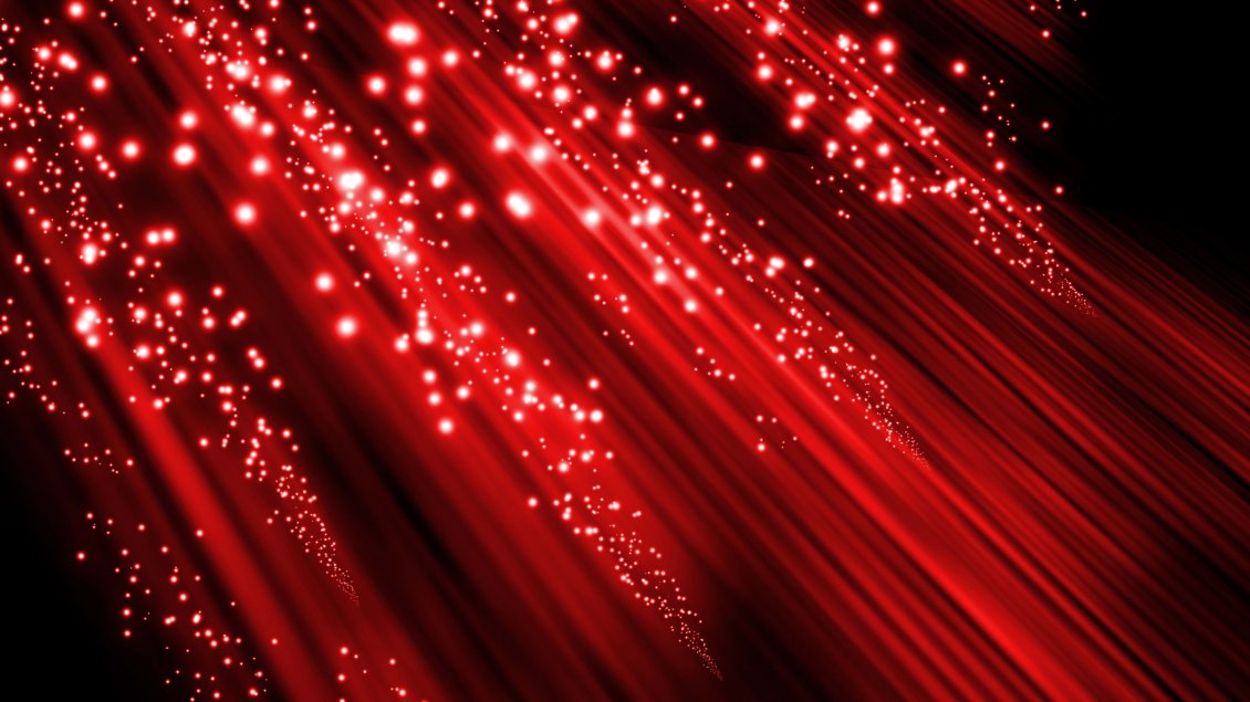 Download Wallpaper Red lights lines with stars in dark space