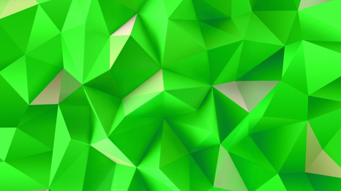 Download Wallpaper Green and white triangles - 3D Pyramids wallpaper