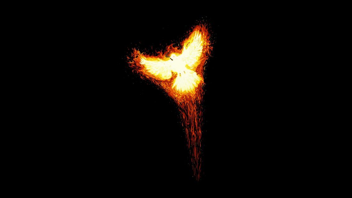 Download Wallpaper Phoenix bird in the flames - Abstract dark wallpaper