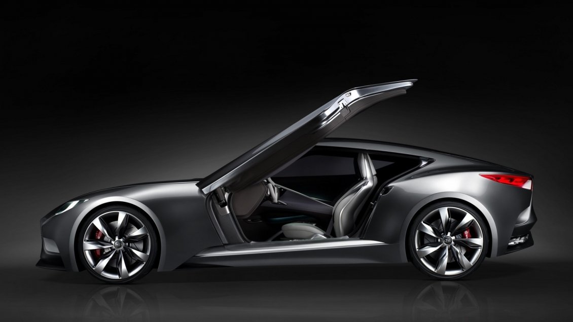 Download Wallpaper Gray Hyundai HND 9 Concept with opened door