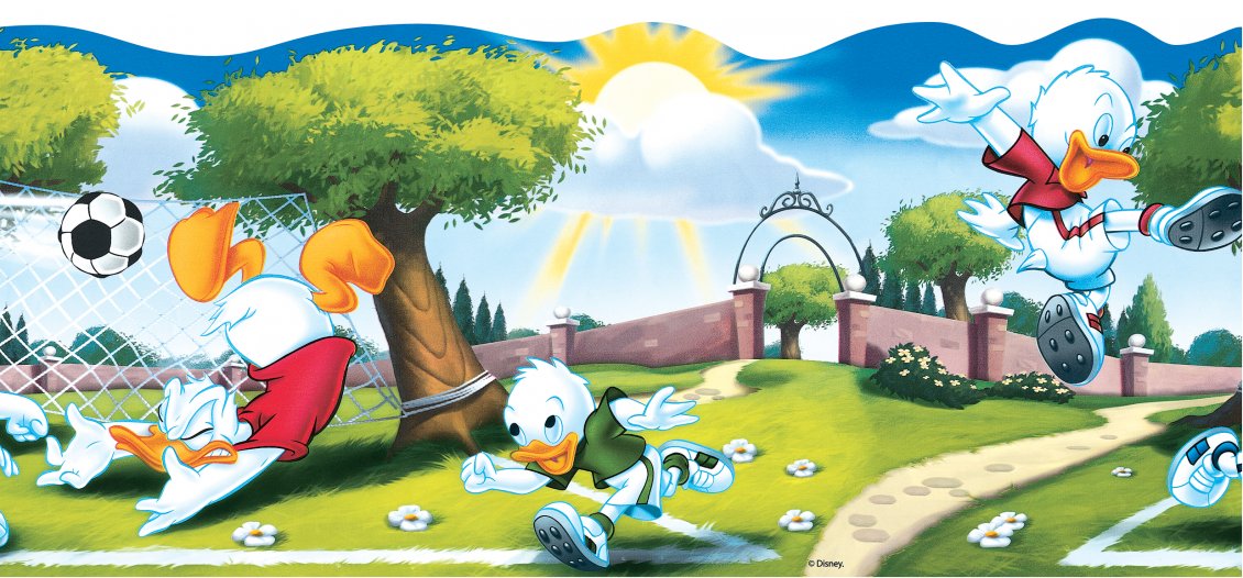 Download Wallpaper Tick, Trick, Track and Donald Duck play football