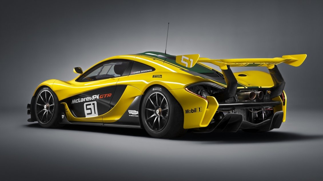 Download Wallpaper Yellow and green McLaren F1 GTR - Sport car