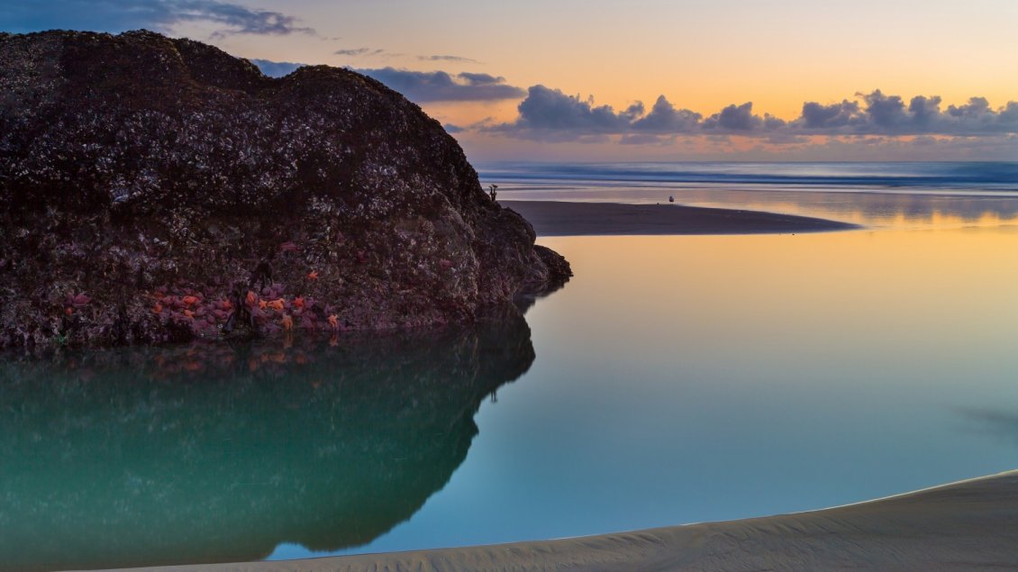 Download Wallpaper Bandon Beach Oregon - Sunset landscape