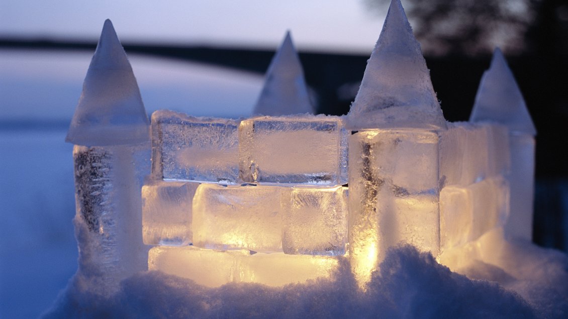 Download Wallpaper A castle made of ice cubes and ice cones