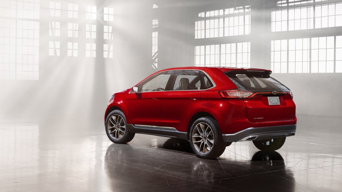 Download Wallpaper Red Ford Edge Concept in a garage