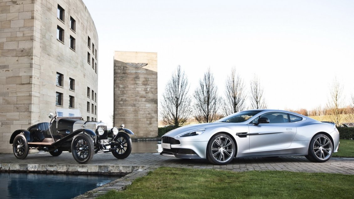 Download Wallpaper Old and new Aston Martin Vanquish