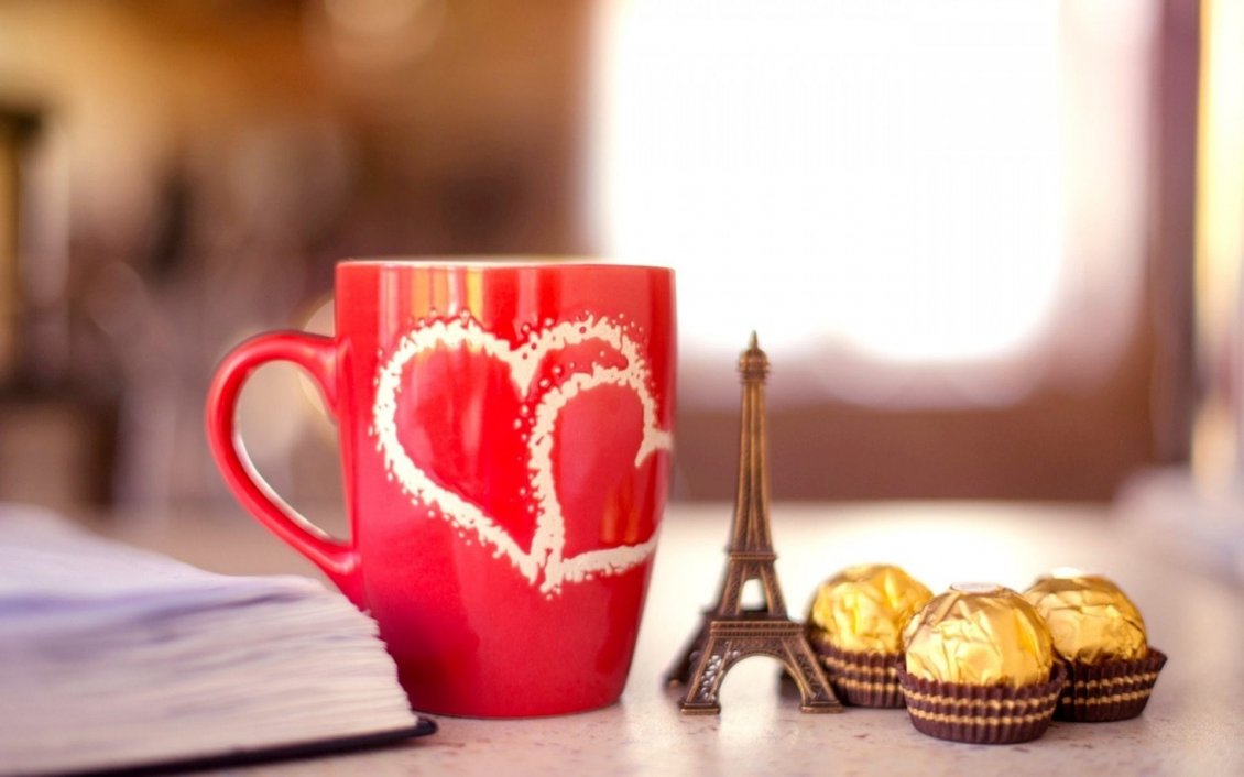 Download Wallpaper Paris, love, chocolate - I love You