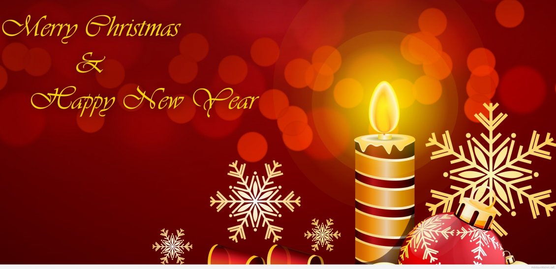 Download Wallpaper Merry Christmas and a Happy New Year - beautiful candle