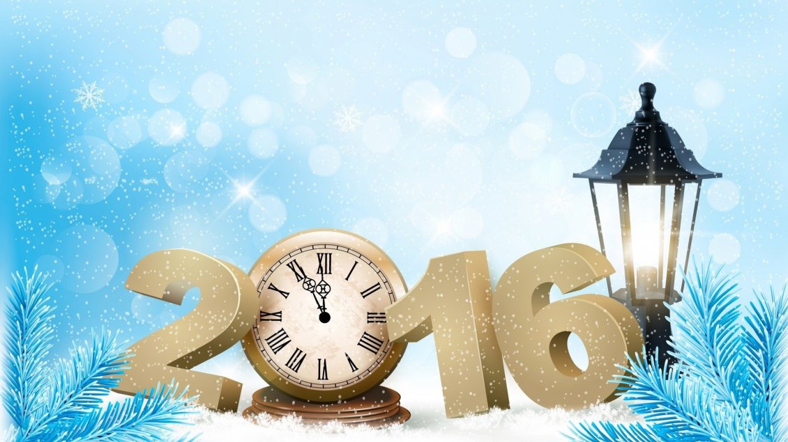 Download Wallpaper 2016 in the snow - Happy New Year