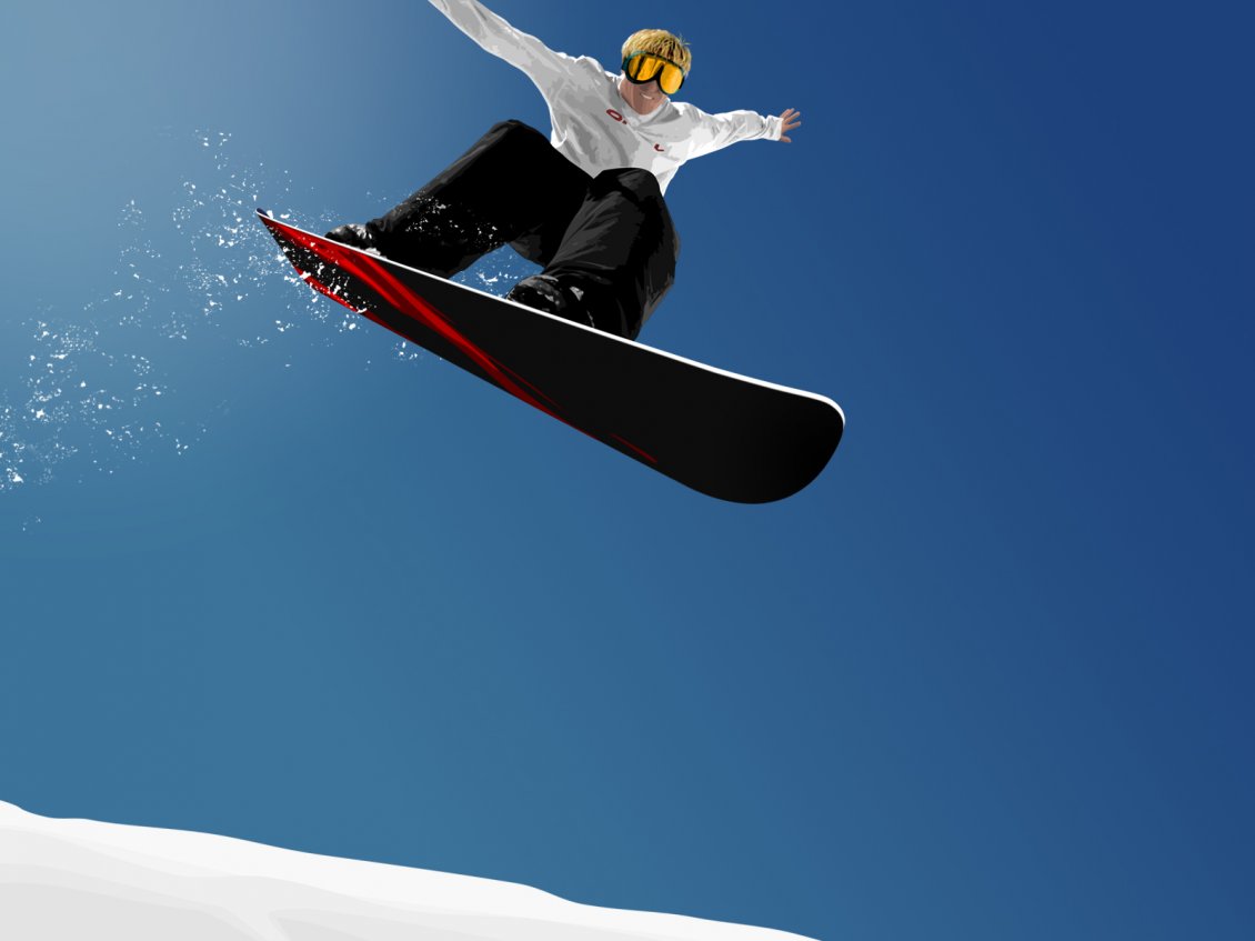 Download Wallpaper Perfect jump with snowboard - winter sport