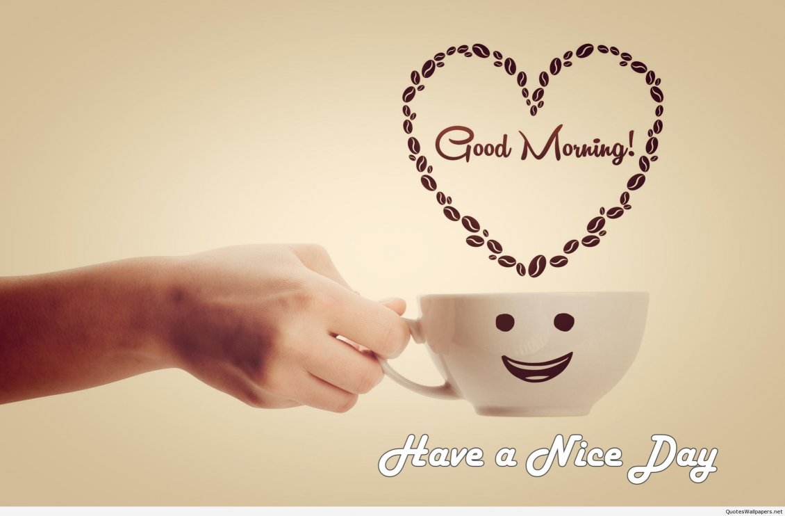 Download Wallpaper Happy smiley cup of coffee - Good morning