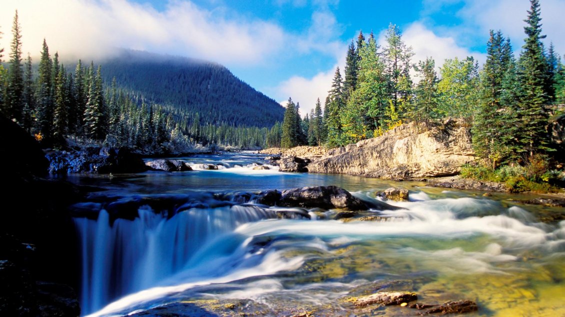 Download Wallpaper Wonderful landscape nature - mountain river