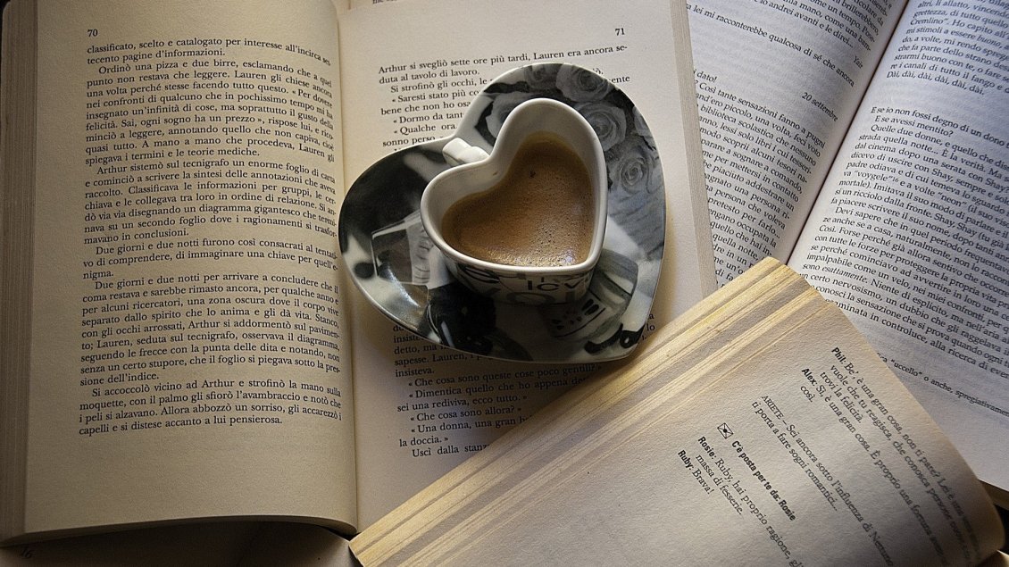 Download Wallpaper Read a great book and drink a special coffee - Good morning