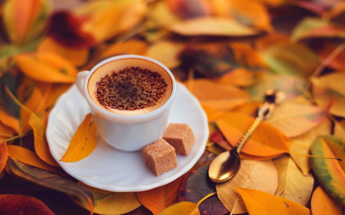 Download Wallpaper Delicious coffee with brown sugar - Autumn day