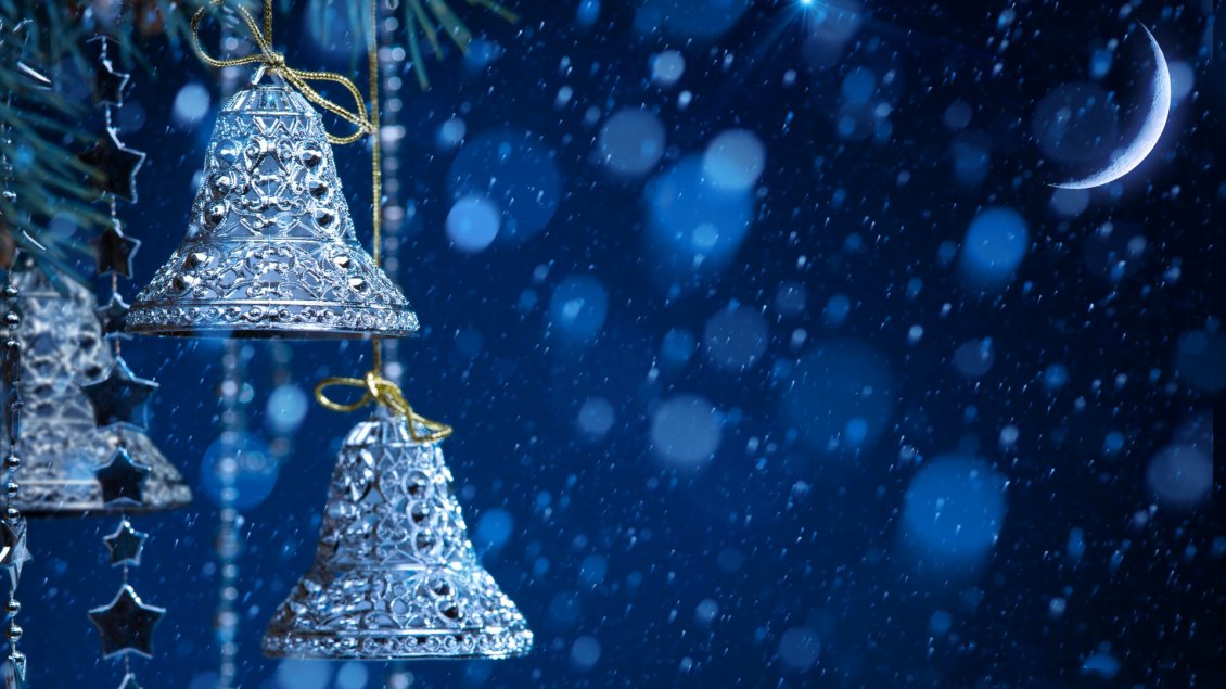 Download Wallpaper Blue Christmas night - Wonderful Winter Holiday
