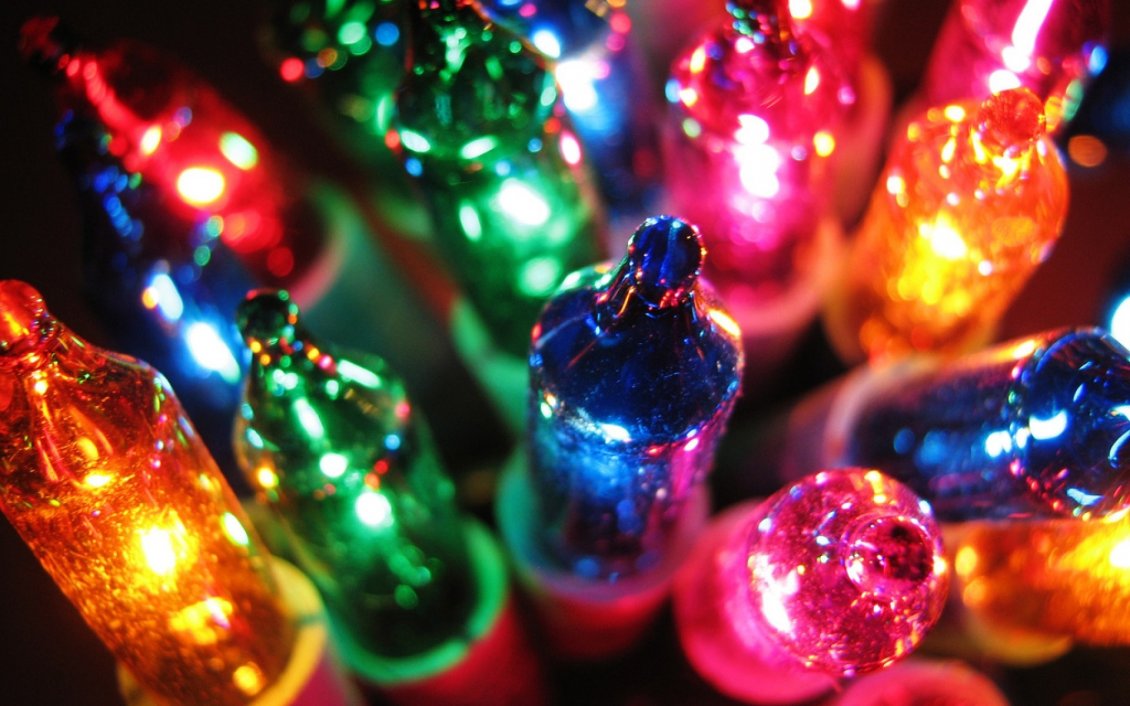 Download Wallpaper Macro colorful Christmas lights - Happy Winter Holiday