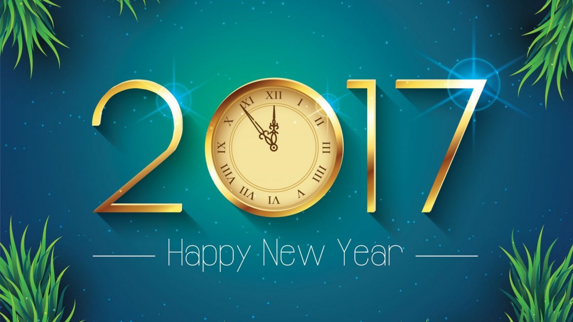 Download Wallpaper Twelve o'clock at midnight - Happy New Year 2017