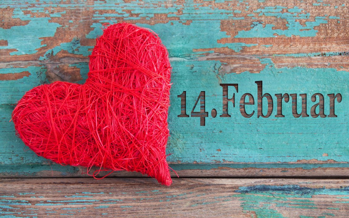 Download Wallpaper Big red heart on 14 February - Happy Valentines Day