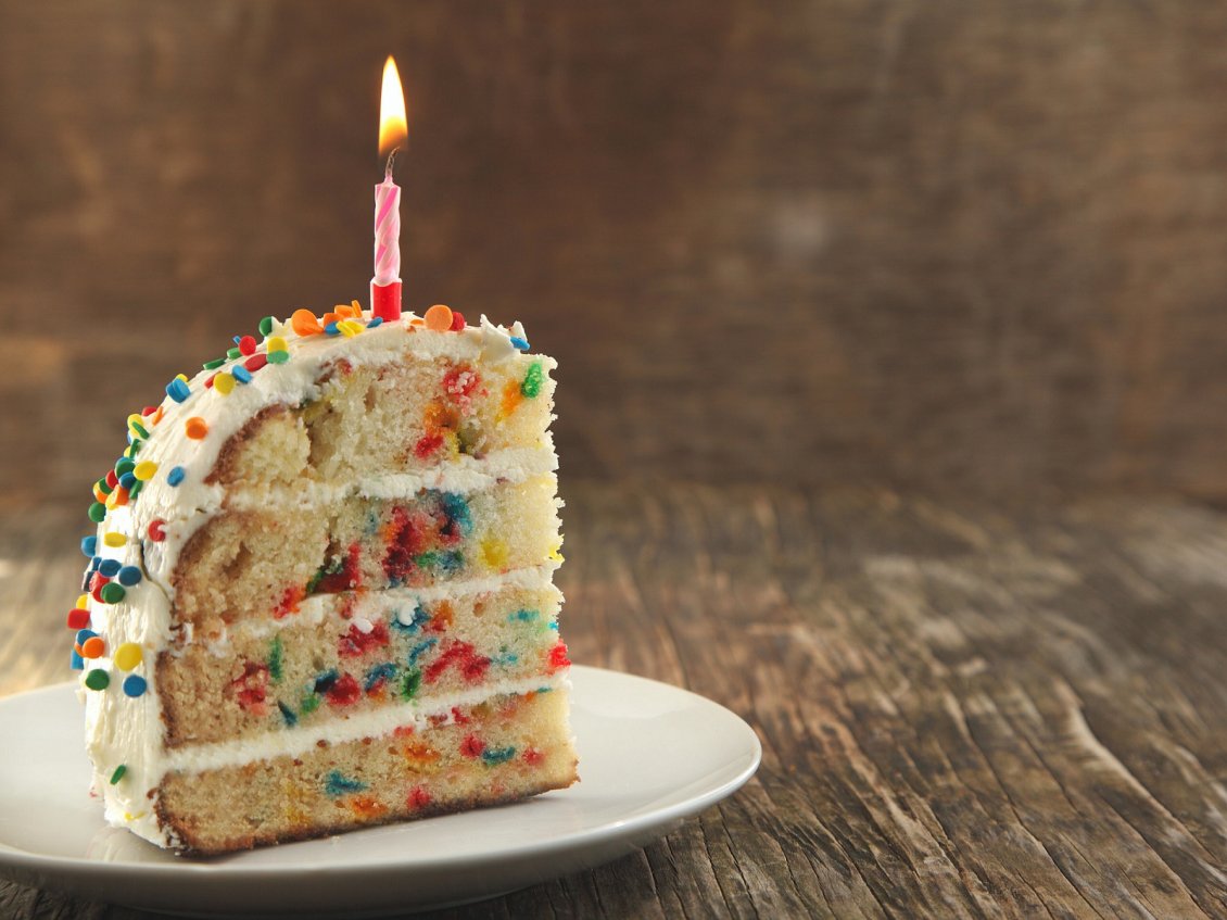 Download Wallpaper Delicious piece of birthday cake - HD wallpaper