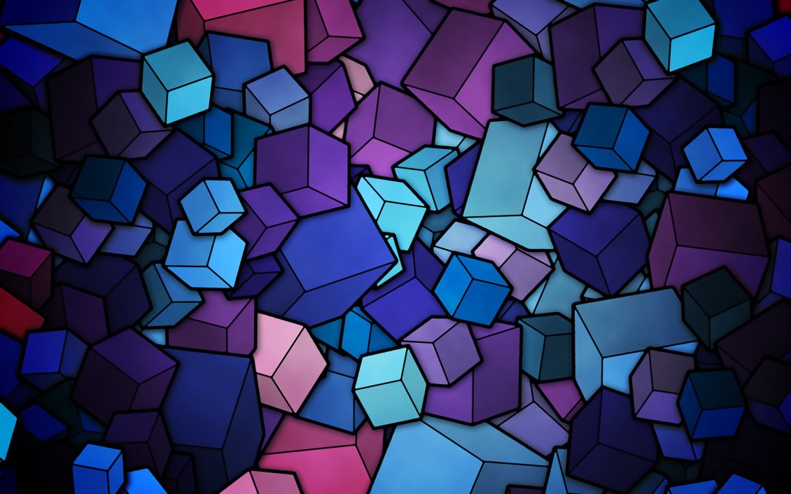 Download Wallpaper 3D colorful shapes - Millions of cubes