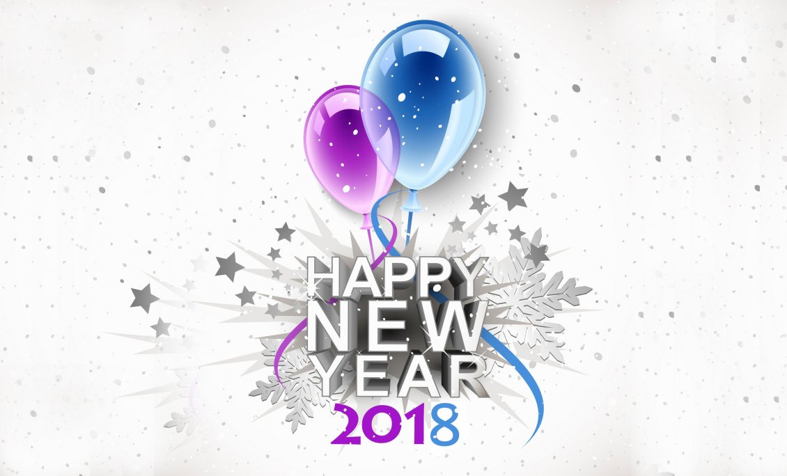 Download Wallpaper Pink and blue balloons - Happy New Year 2018