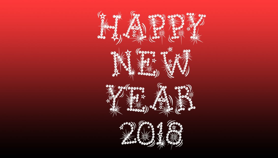 Download Wallpaper Happy New Year 2018 - Red and dark background