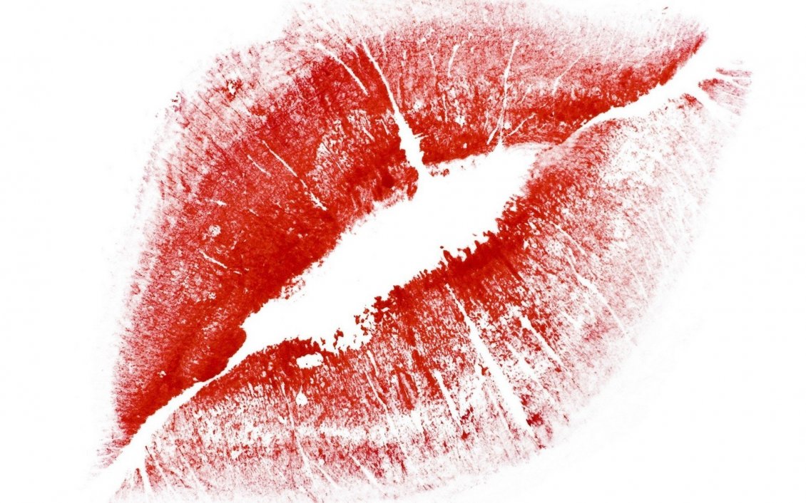 Download Wallpaper Red lips on a piece of paper-Special gift for Valentines Day