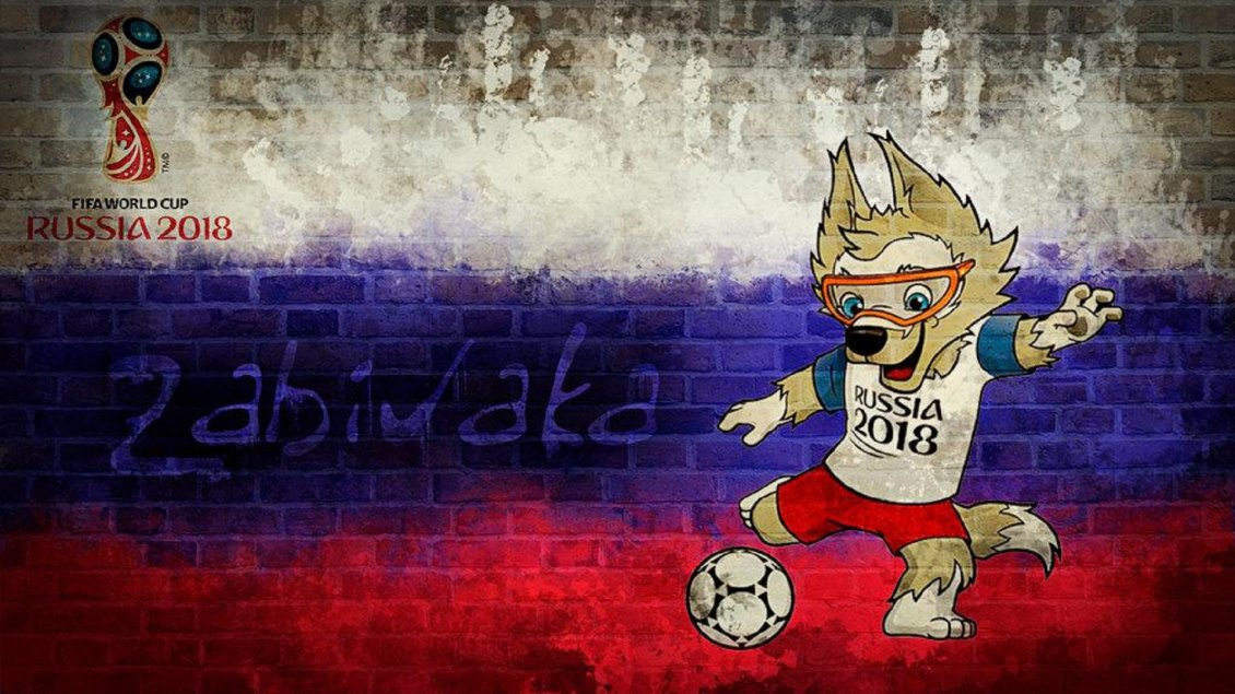 Download Wallpaper Fox mascot Fifa World Cup Russia 2018 - Flag on the wall