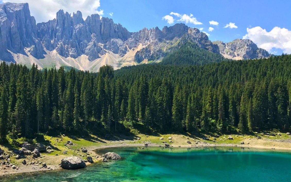 Download Wallpaper Small mountain lake in Italy - Wonderful nature landscape