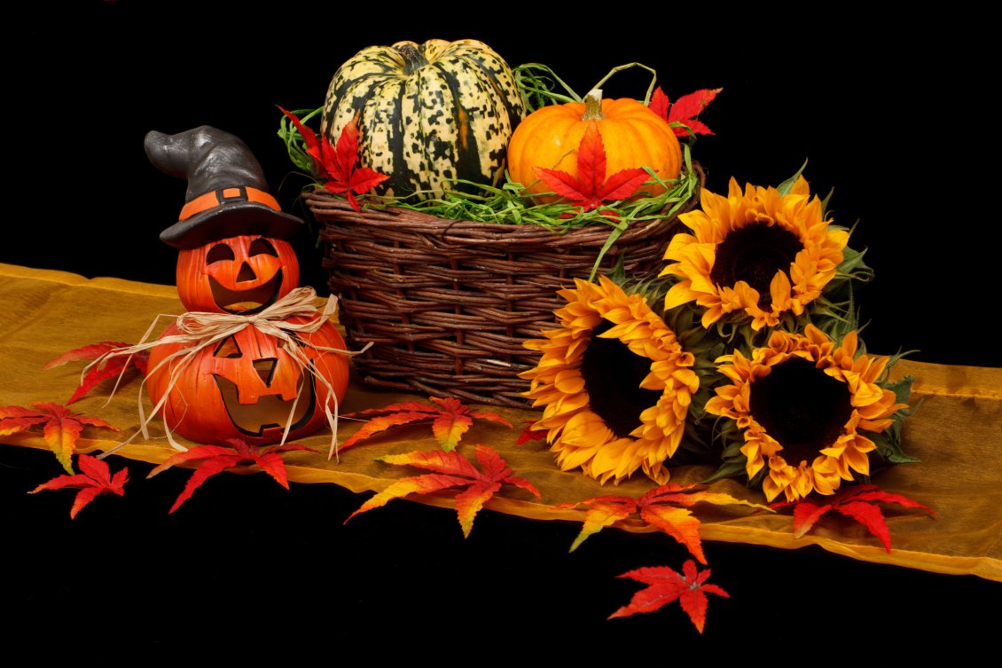 Download Wallpaper Fun day on 31 October - Halloween with pumpkins