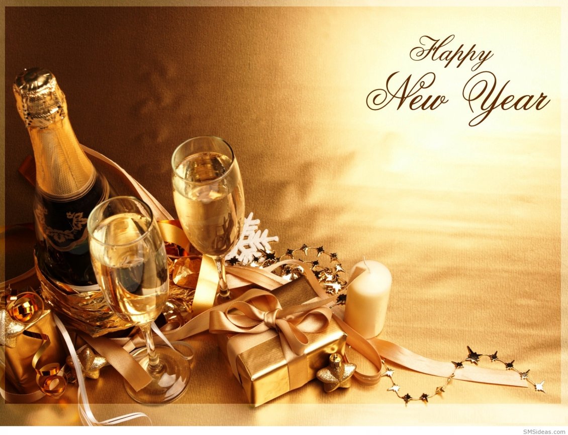 Download Wallpaper Chocolate and champagne - Happy New Year 2019