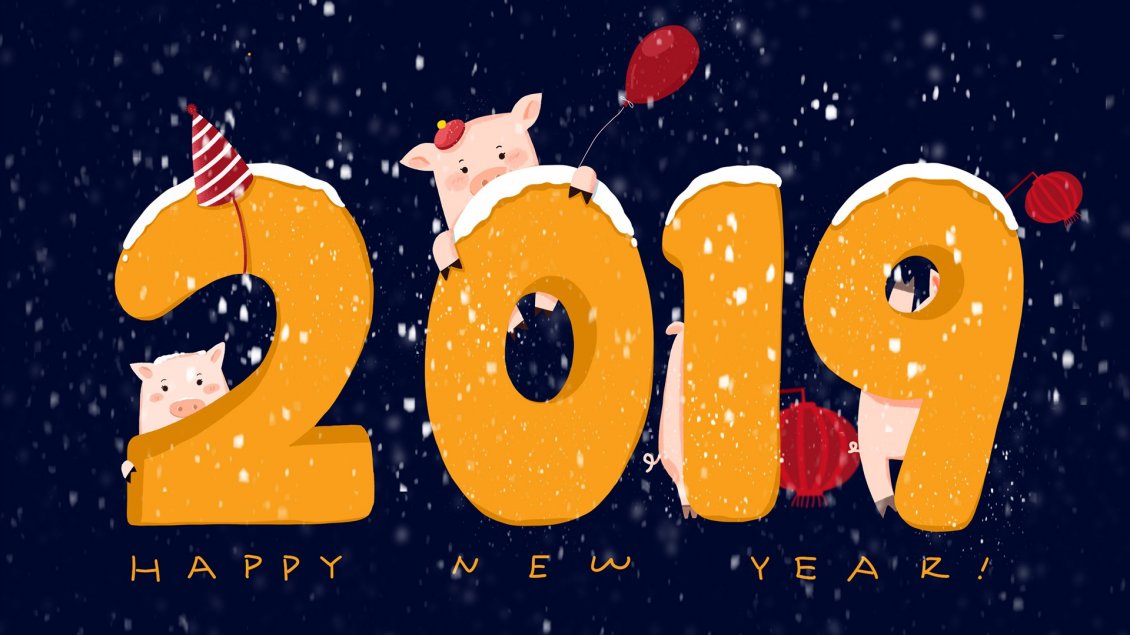Download Wallpaper Chinese pig year 2019 - Happy New Year